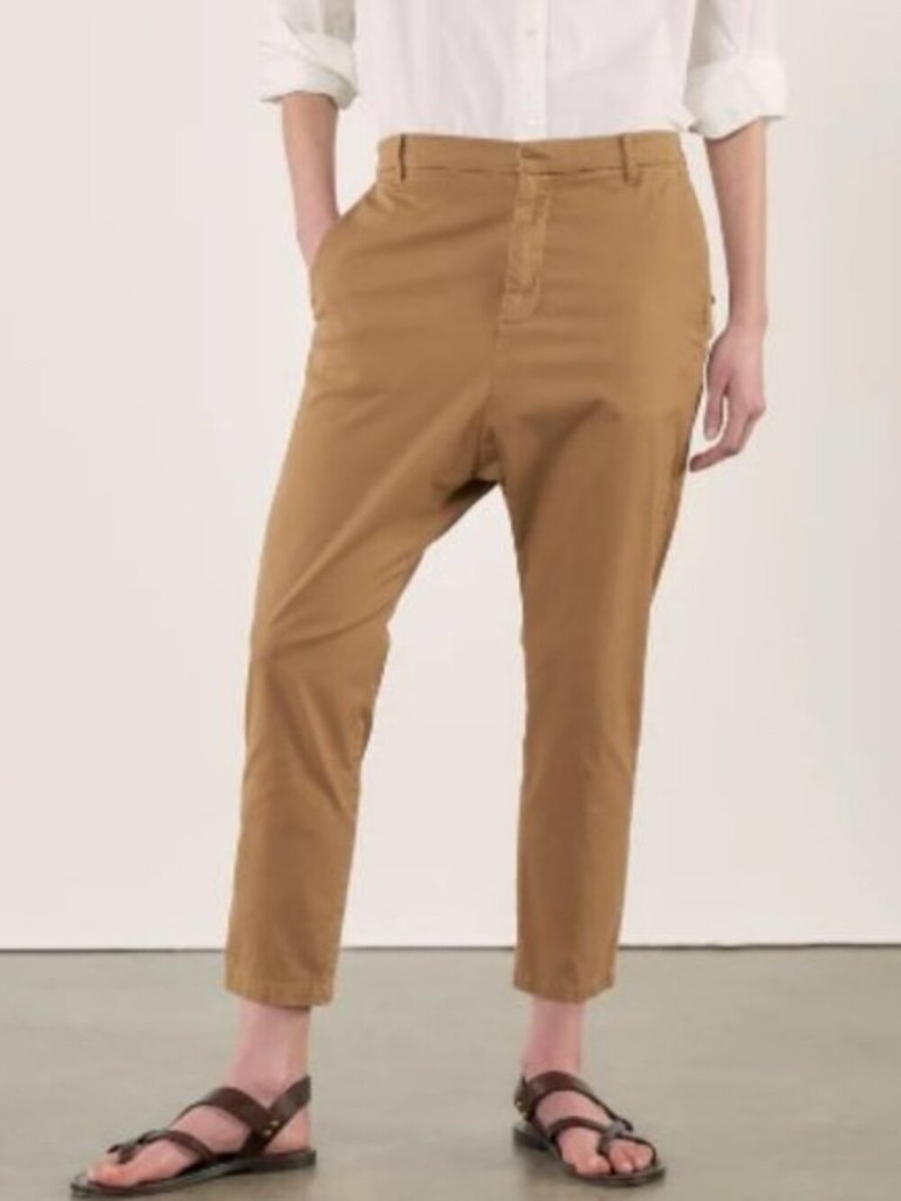 Nili Lotan Paris Drop Crotch Pants in Camel Size 8